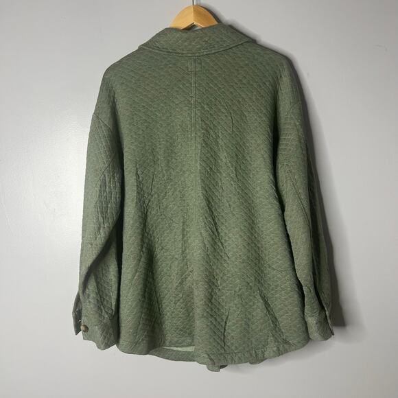 J. Jill Quilted Barn Jacket Chore Coat Women’s XL Green Pockets Lightweight - Picture 8 of 8